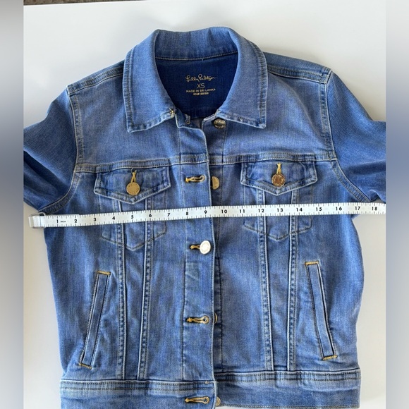 Lilly Pulitzer Seaspray Denim Jacket w Gold Buttons, XS - Picture 8 of 9